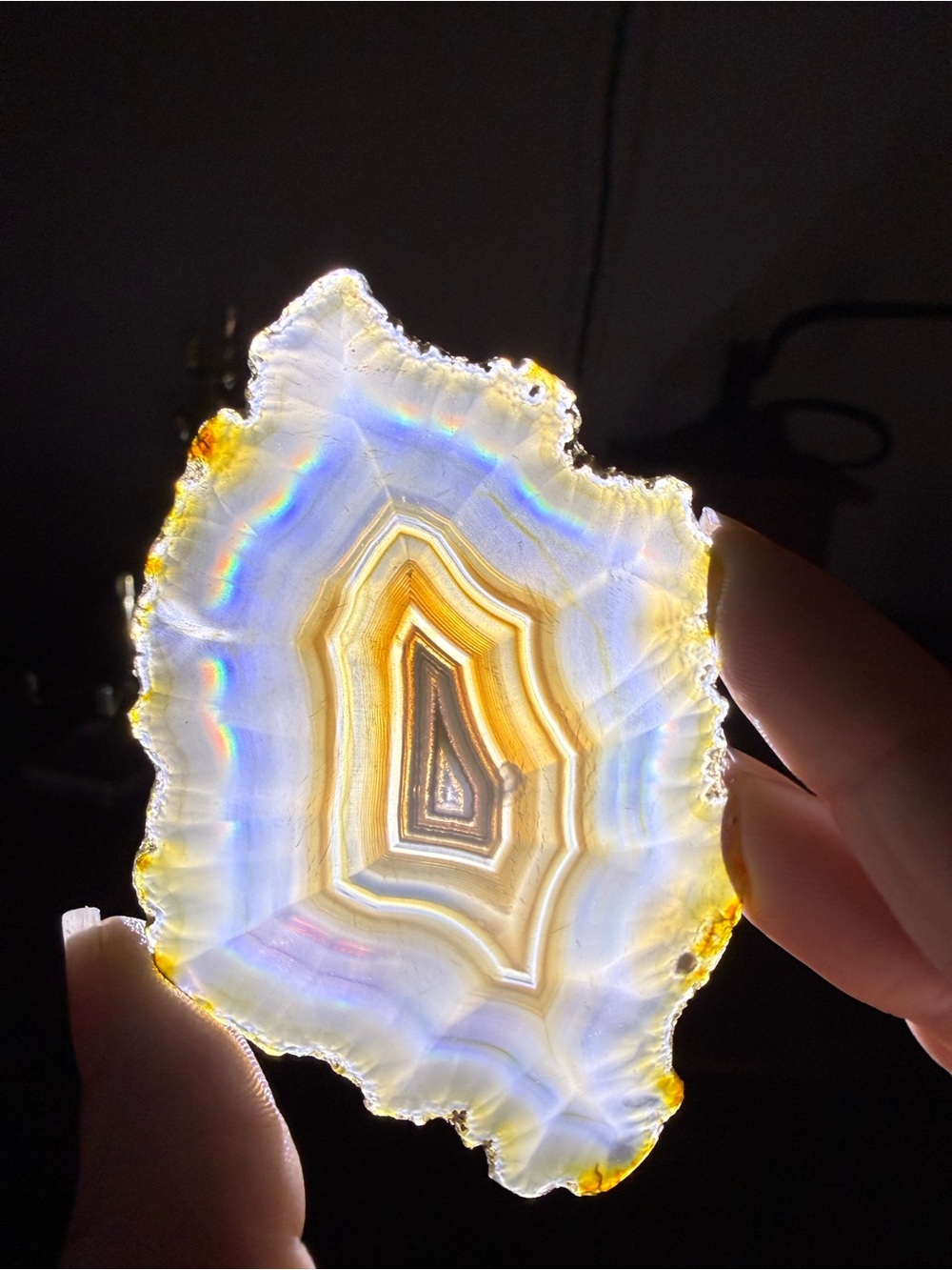 Natural Rainbow Iris Agate Slice